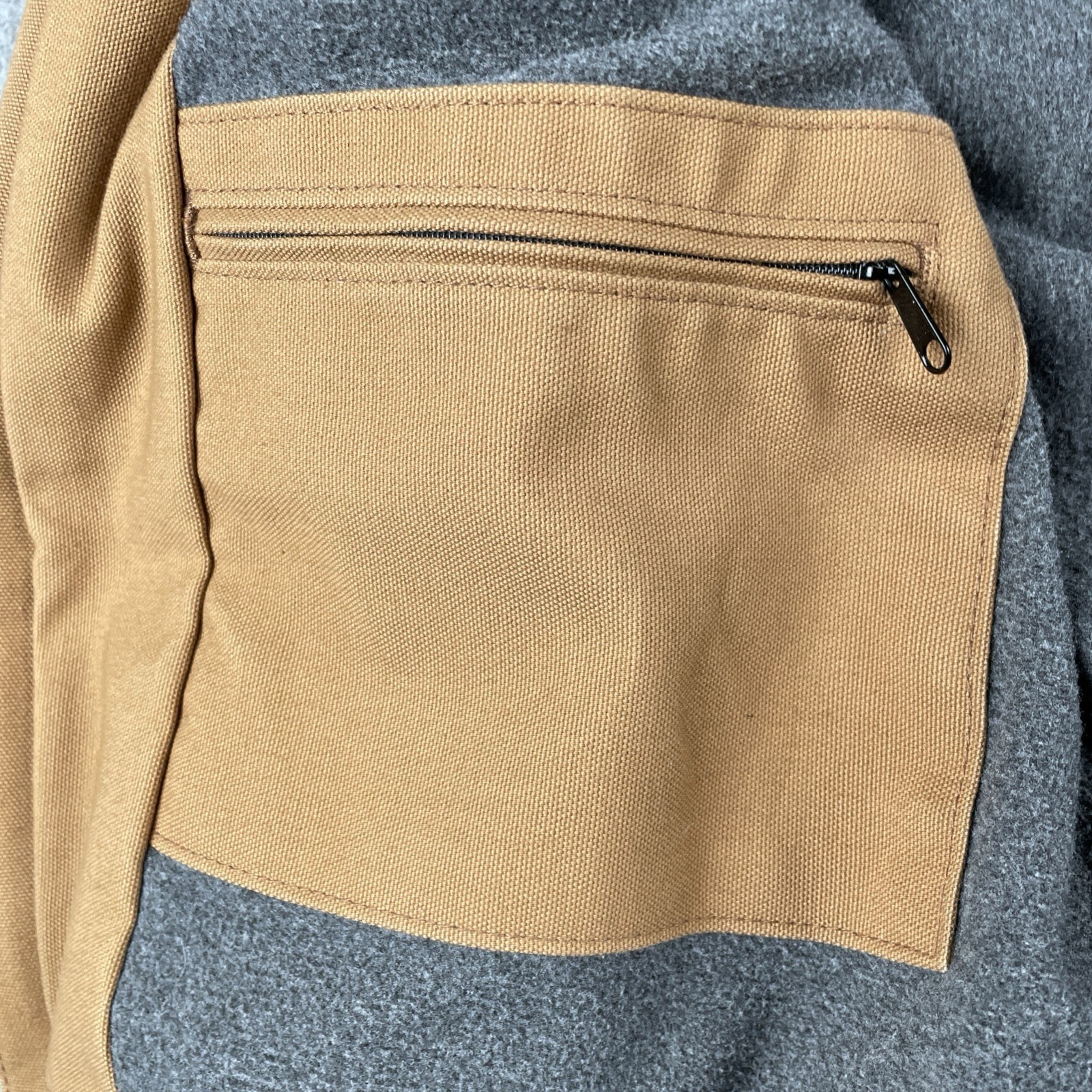 Carhartt Jacket Zip Up Hoodie Caramel Brown Fleece Lined Triple Stitched Large