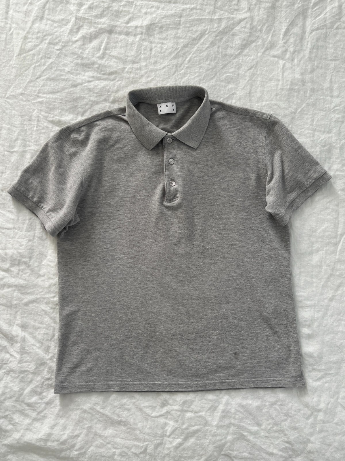 Asket, The Pique Polo, Grey, Small Short