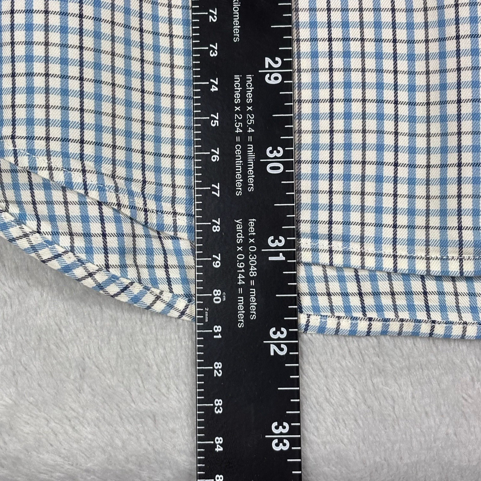 Loro Piana Long Sleeve Button Down Shirt Men’s Size XL Plaid Blue Made In Italy