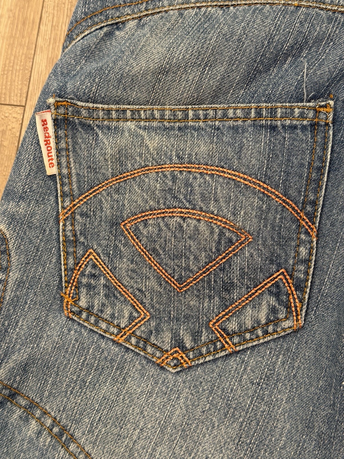 RED ROUTE Men’s Motorcycle Riding “made with Kevlar” Blue Jeans 34×32 Regular