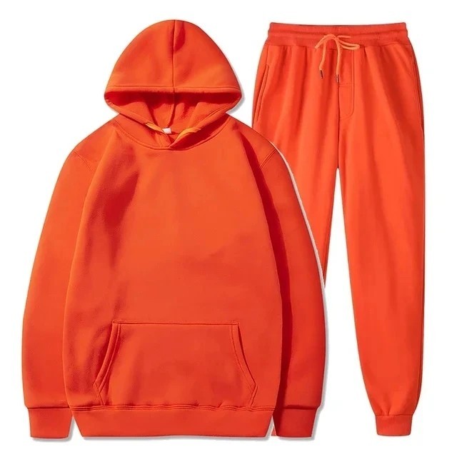 Men Fleece Jogger Set Tracksuit Casual Sportswear Unisex Hoodie Pants Ensemble