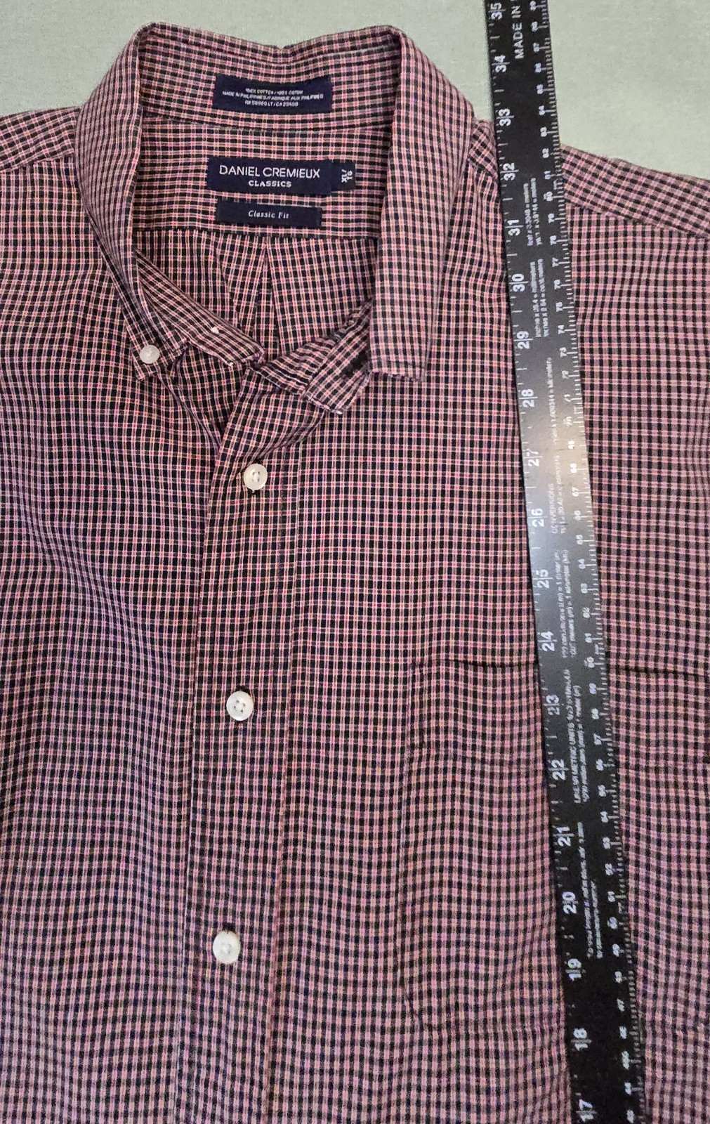 DANIEL CREMIEUX XL COTTON SHIRT MEN LONG SLEEVE BUTTON