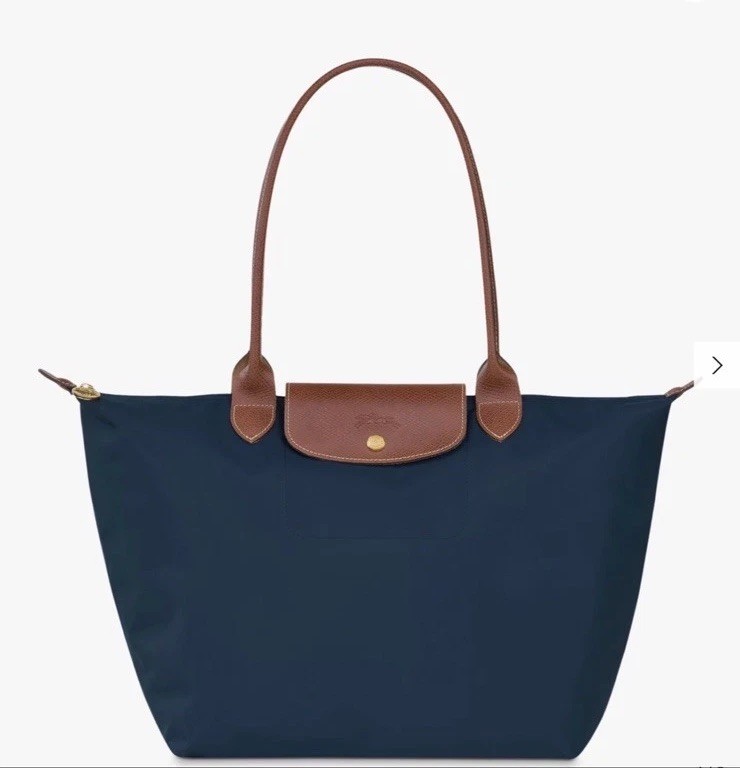 NWT Longchamp LE PLIAGE Large original Tote Bag shoulder leather Navy