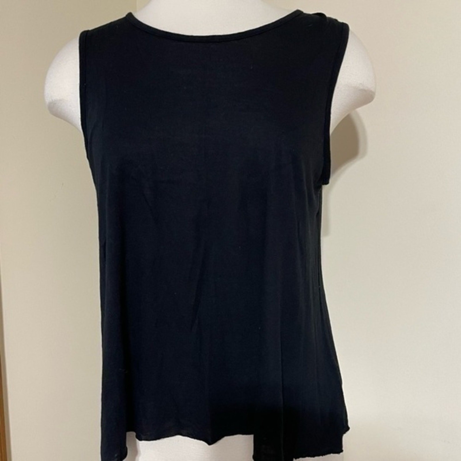 True Religion Women’s XS Black Open Back Tank Top Modal Made USA Y2K