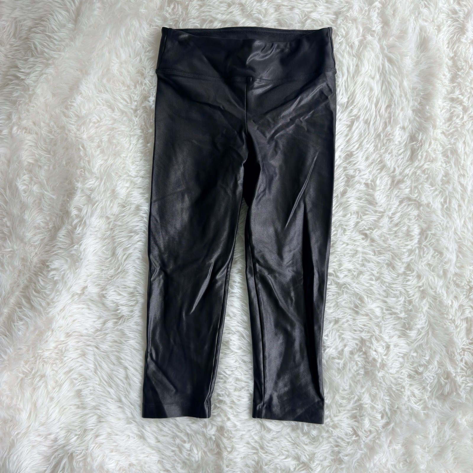 Koral Black Shiny Faux Leather High-Rise Leggings
