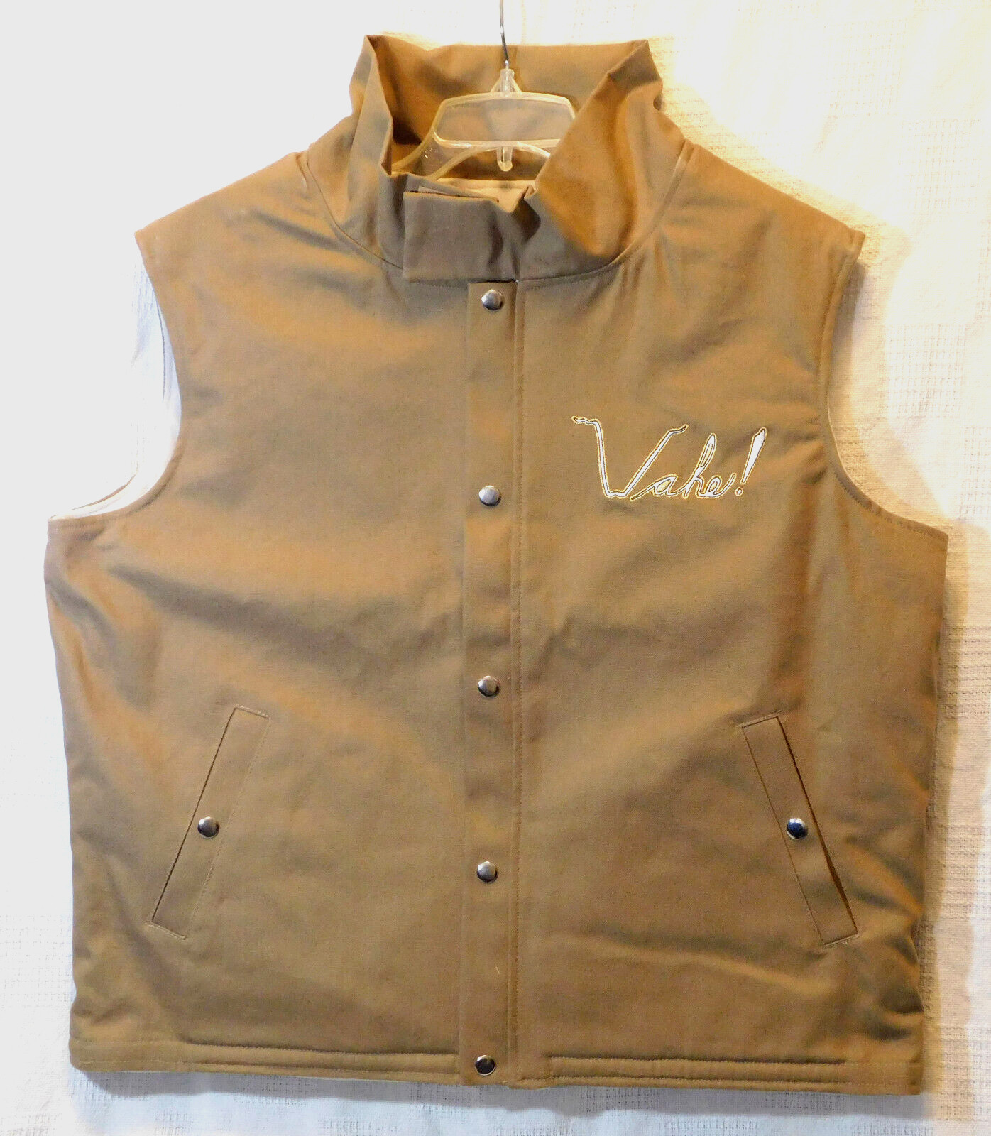 WINTER VEST Free or Low Cost Insulation Recyclable Removable Inserts Tan WAHE!
