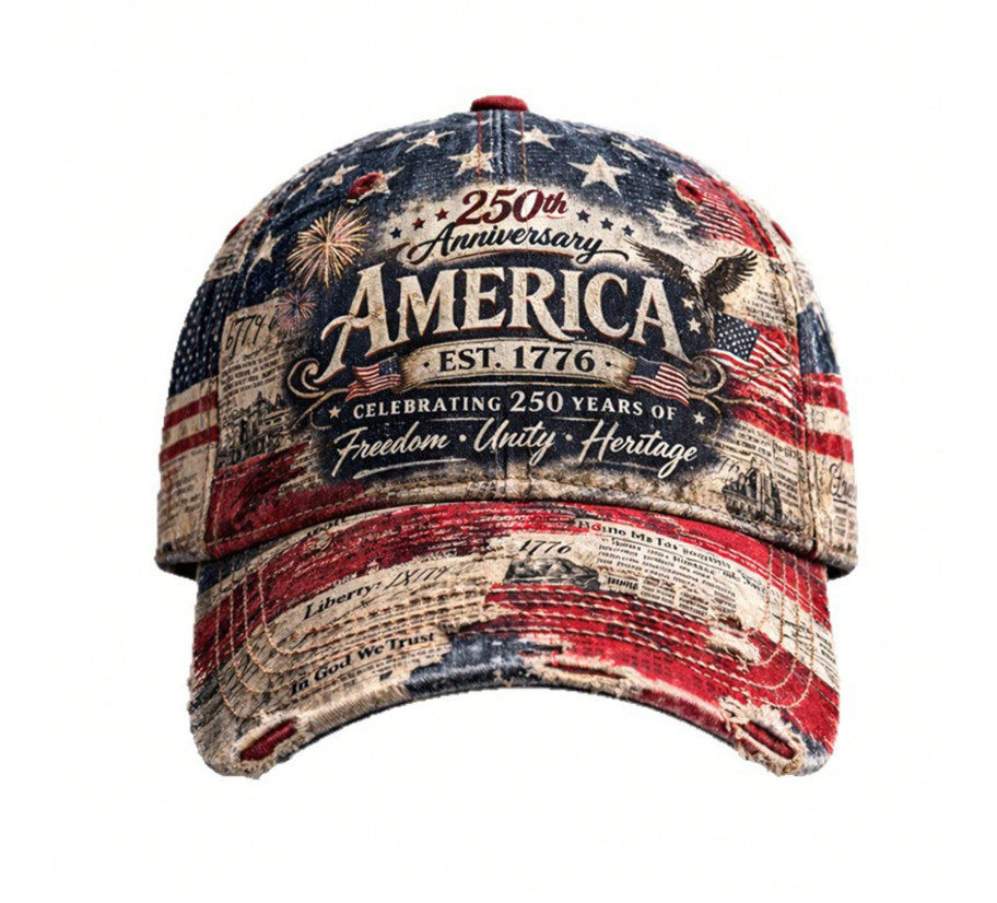 USA 250th Anniversary Hat 1776-2026 Patriotic American Flag Cap