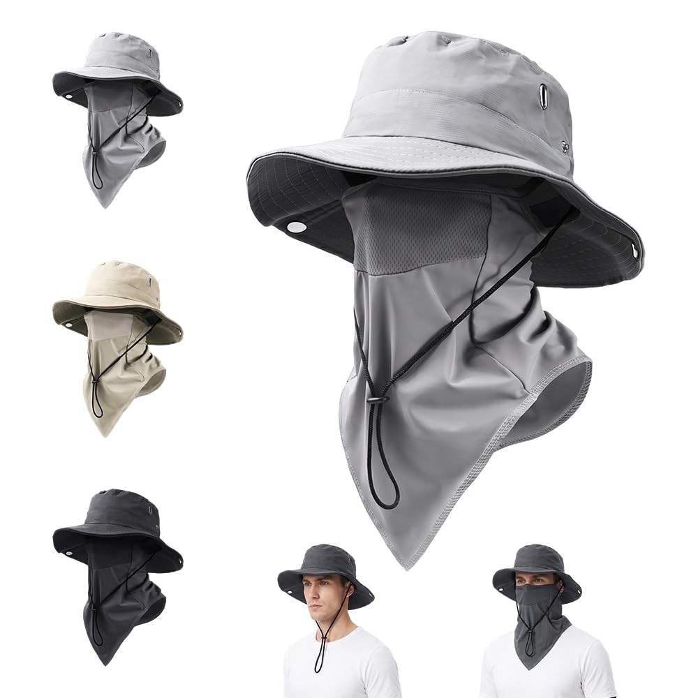 Breathable Fisherman Hat with Detachable Face Mask, New Sun-Protection, Sun