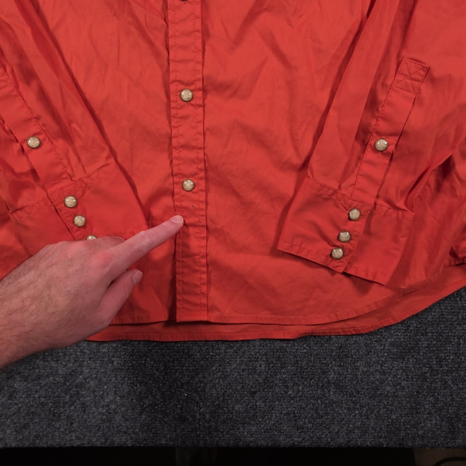 Tecovas Western Shirt Mens L Orange Pearl Snap Long Sleeve Cowboy Rodeo