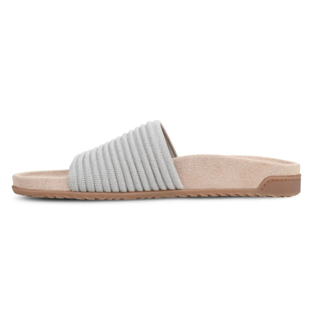 Vionic Evie Knit Slide Sandals Women’s Vapor Silver Orthotic Comfort Slip On