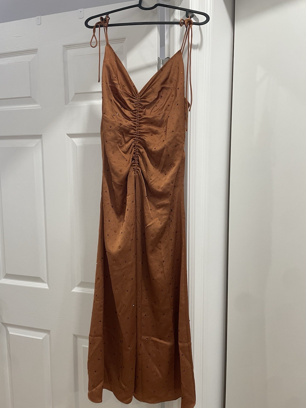 Sandro Paris Praline Ruched Rhinestone Dress