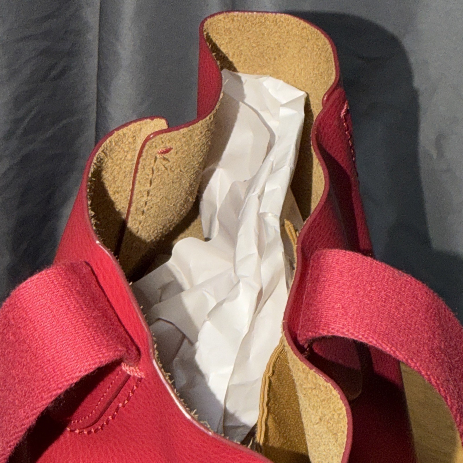 Coach Derby Tote Red Soft Pebbled Leather Shoulder Handbag