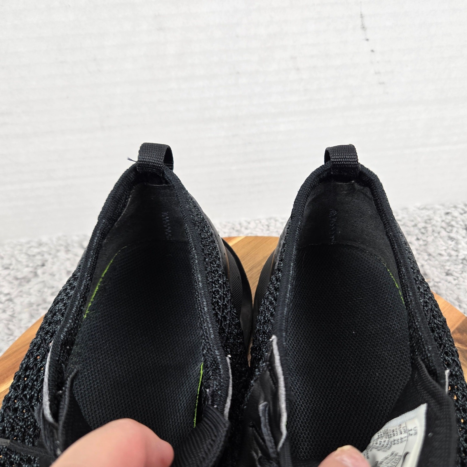 Nike Mens 12 Air Max Flyknit Racer Triple Black Casual Daily Lifestyle Sneaker