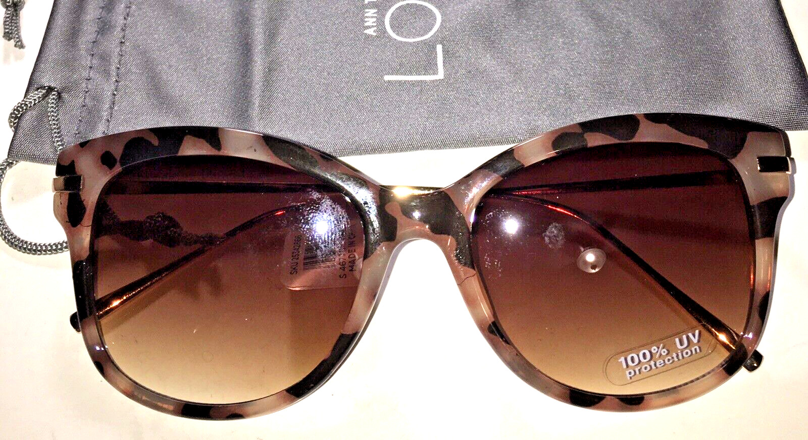 Ann Taylor Loft Designer Ladies Sunglasses Tortoise Milky w/ Brown Lens New