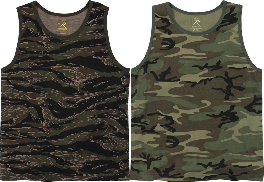 Rothco Washed Camo Tank Top Tactical A Shirt Army Camo Muscle Sleeveless Tee