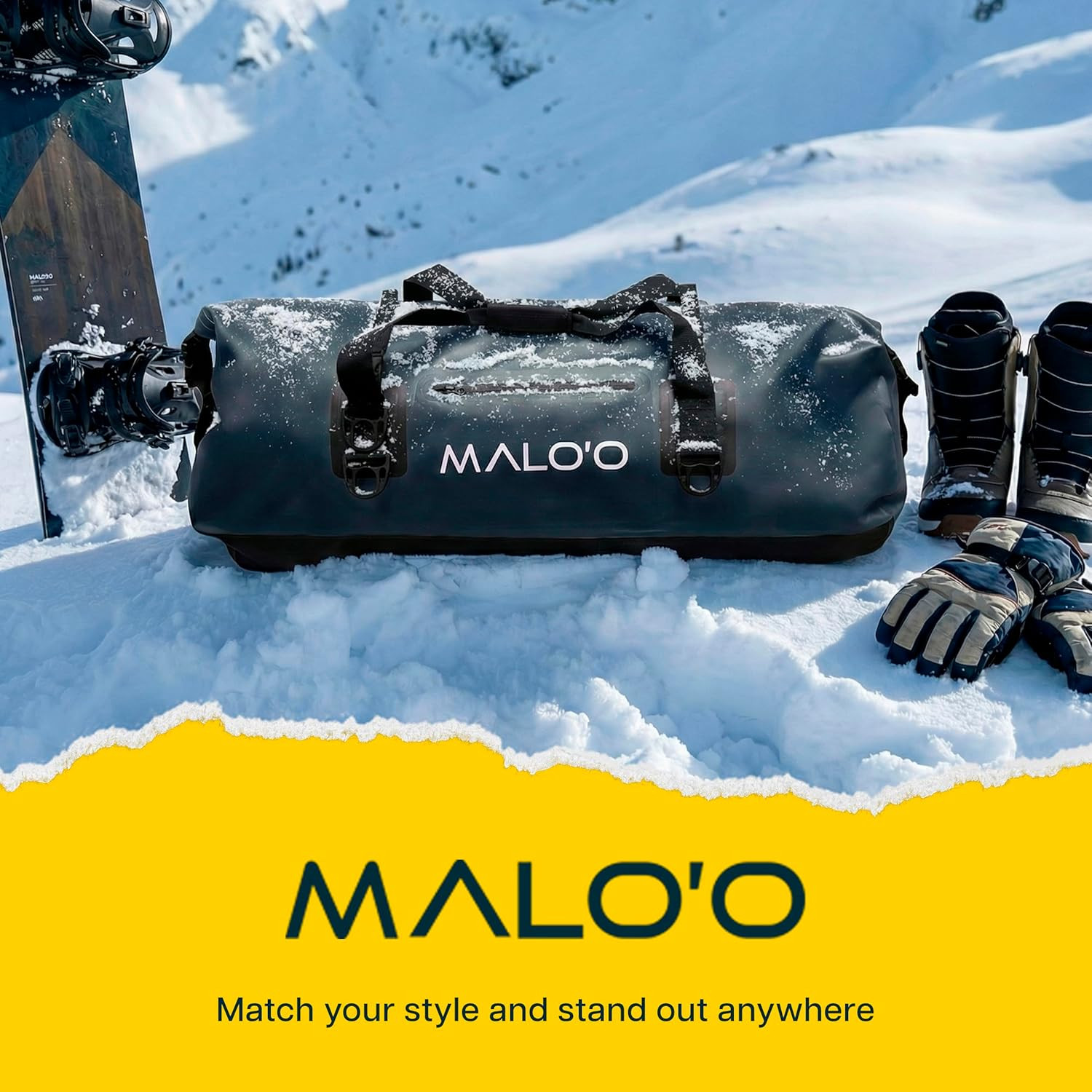 Malo’O 100L Waterproof Duffel Bag for Kayaking, Camping & Travel – Black