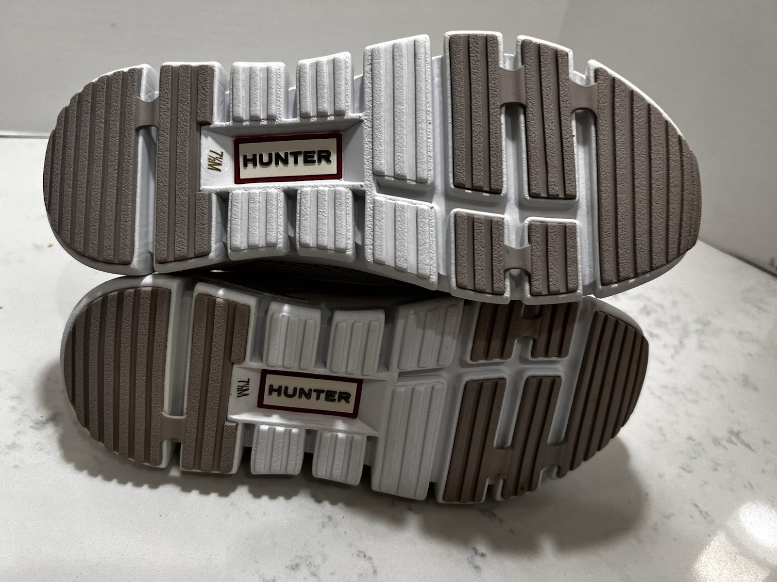 Hunter Neutral-Tone Mesh and Leather Chunky Boat Sneakers