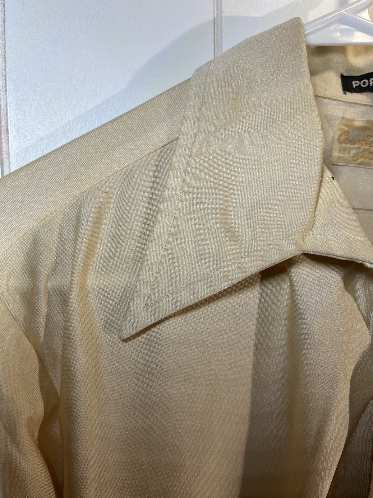 VTG 1960s Mens Disco Shirt Large Point Collar Portofino Countess Mara Jack Henry