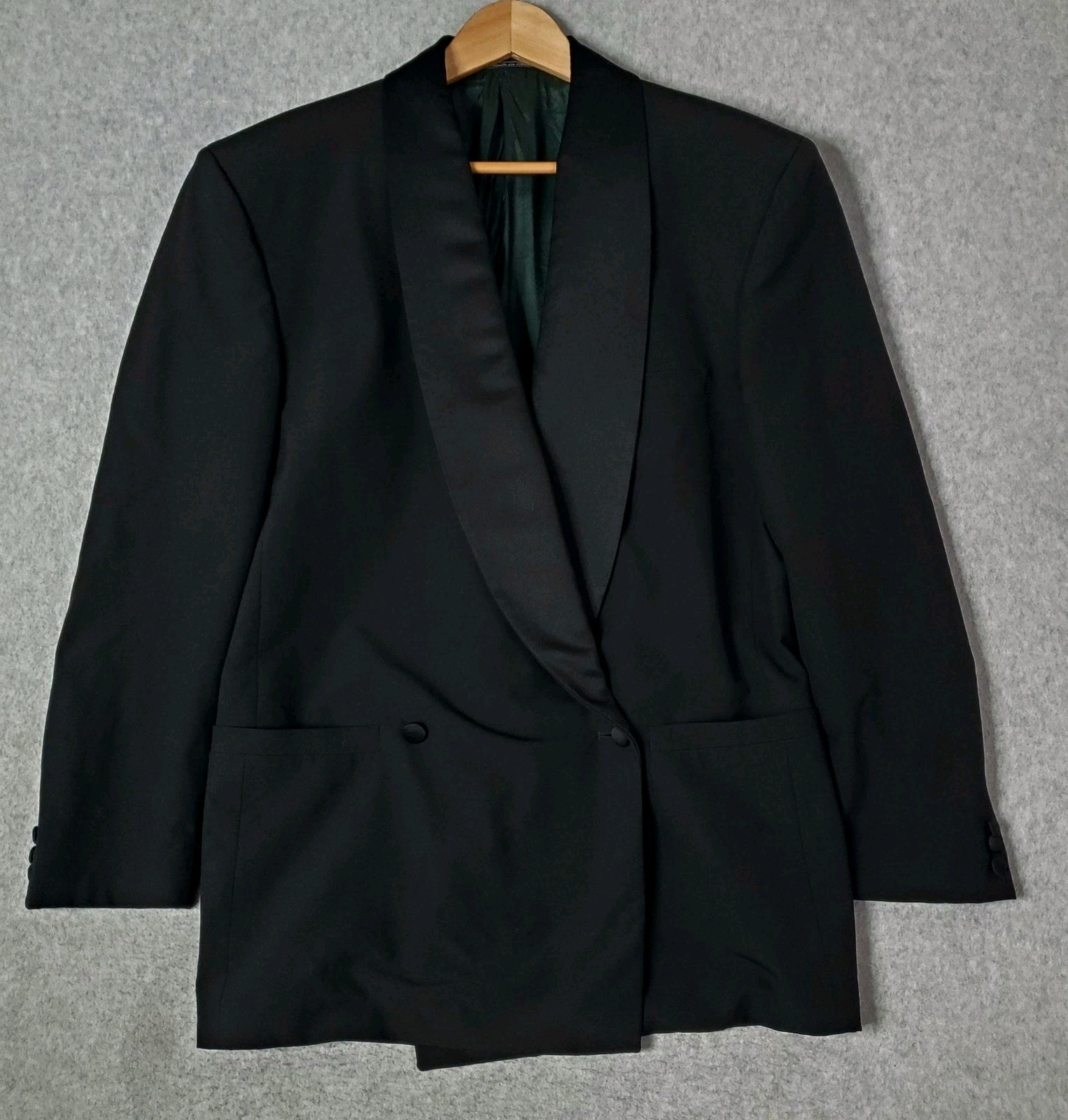 Vintage Gianni Versace Tuxedo Jacket IT 46 (US 38) Black Double Breasted Italy
