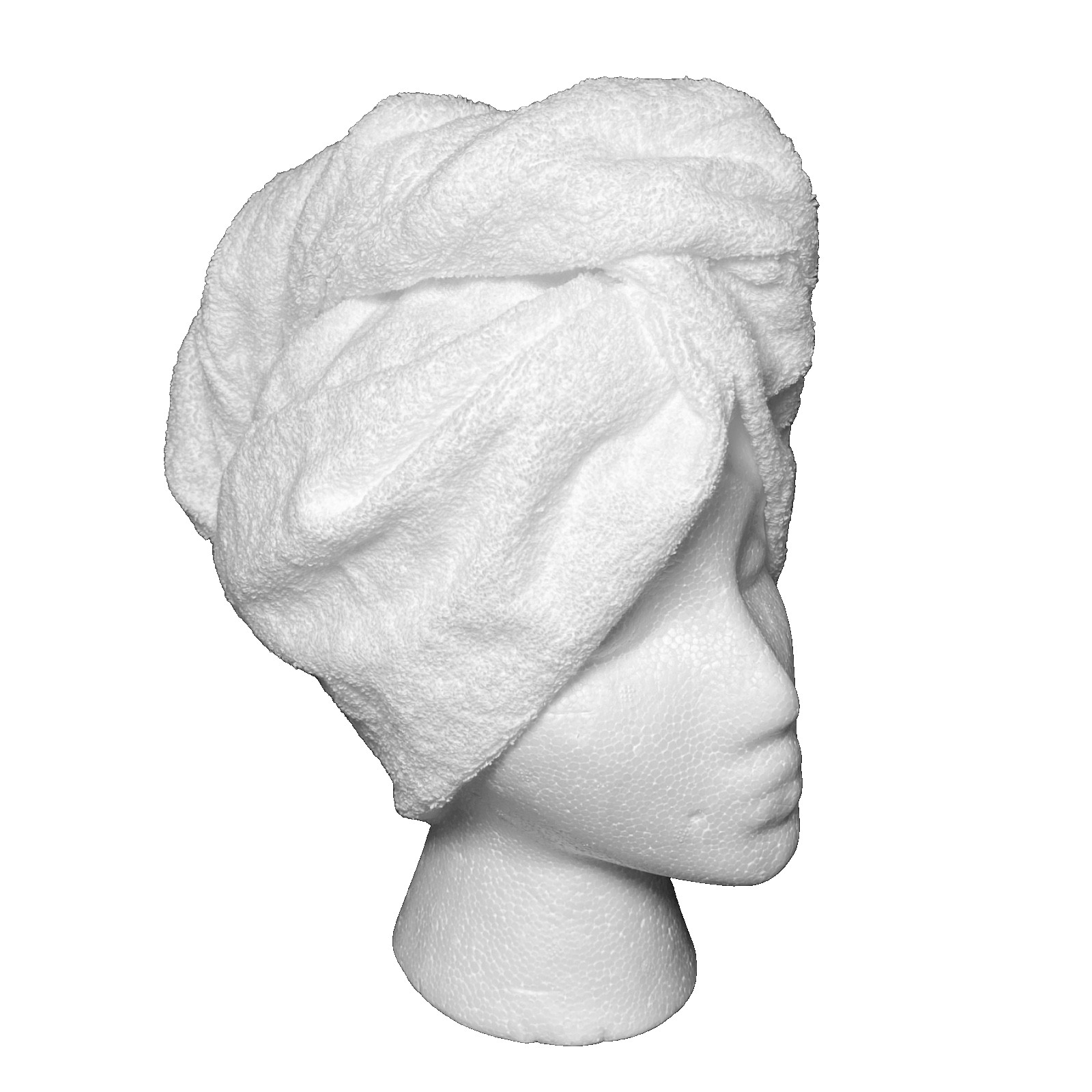 Hair Towel Turban Absorbent 100% Cotton Terry White Bath Shower Turbie Twist