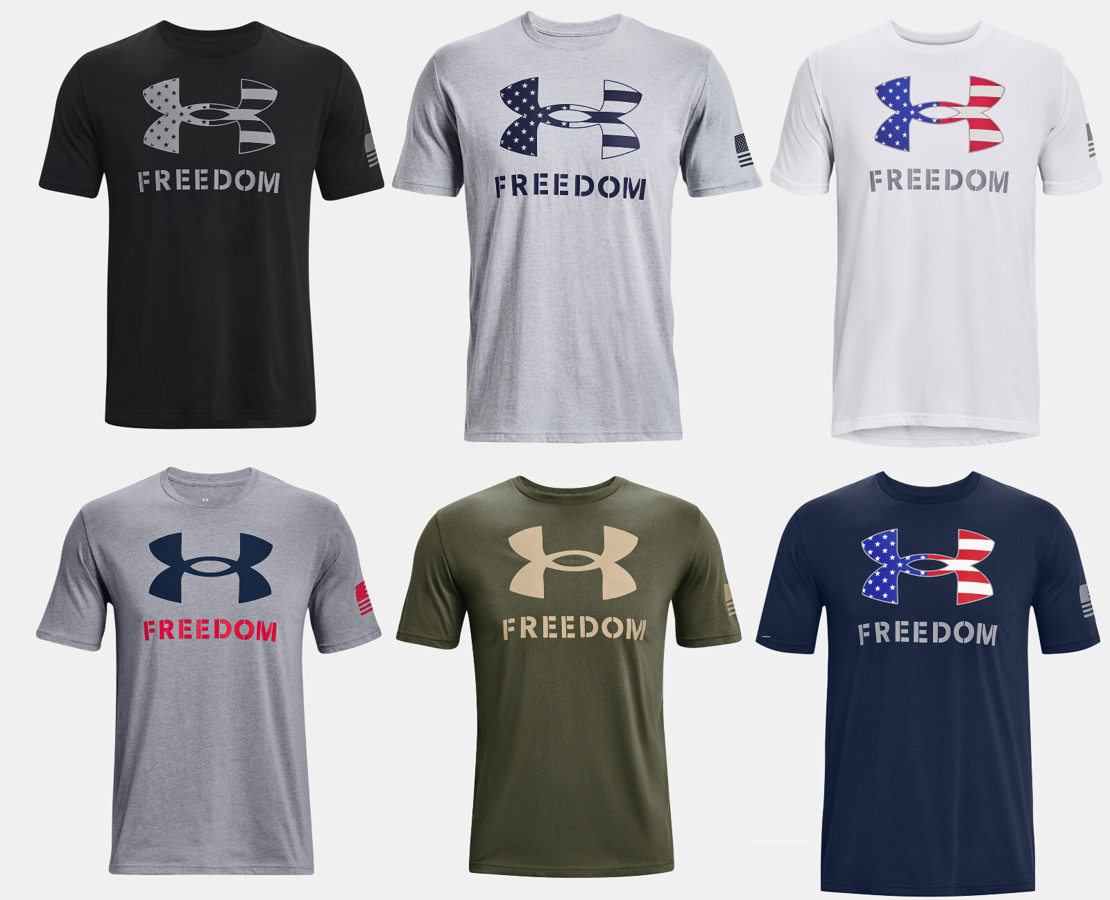 Under Armour Mens UA Freedom Big Flag Logo Short Sleeve Graphic T-Shirt SS Tee
