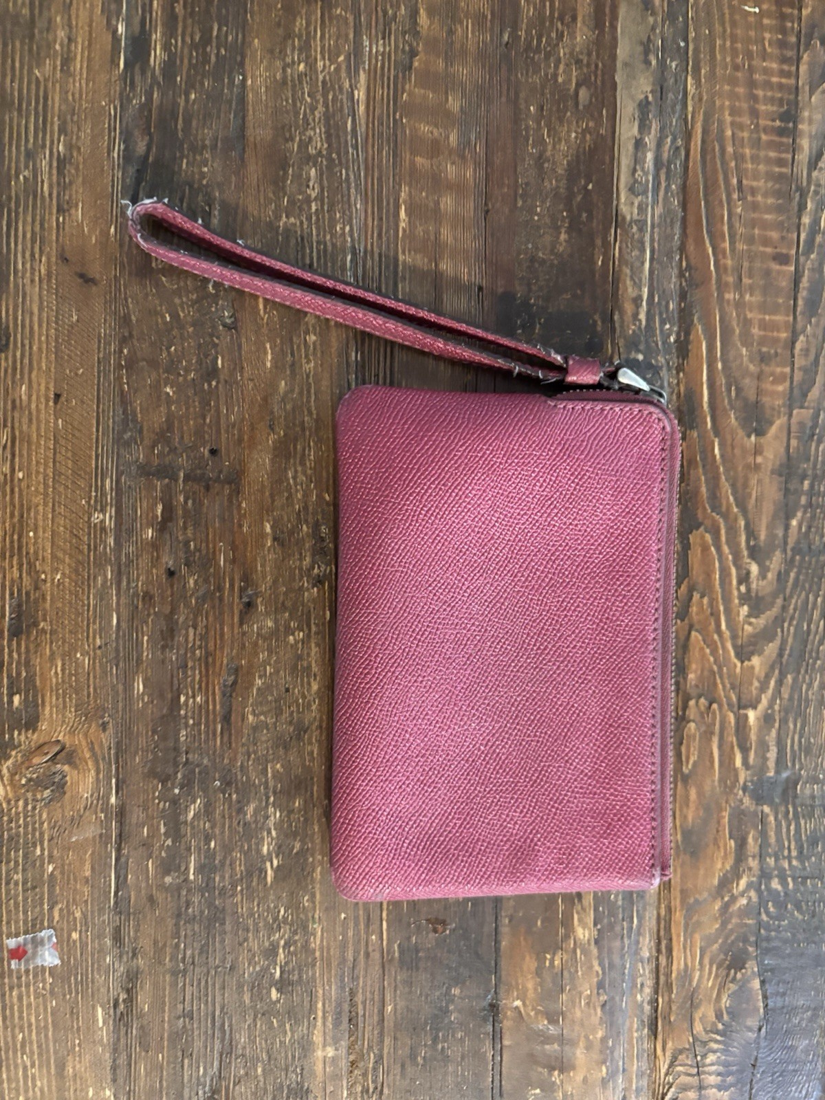 Coach Pink Zip-Around Wristlet Wallet w/ Wrist Strap Logo Credit Card Slots