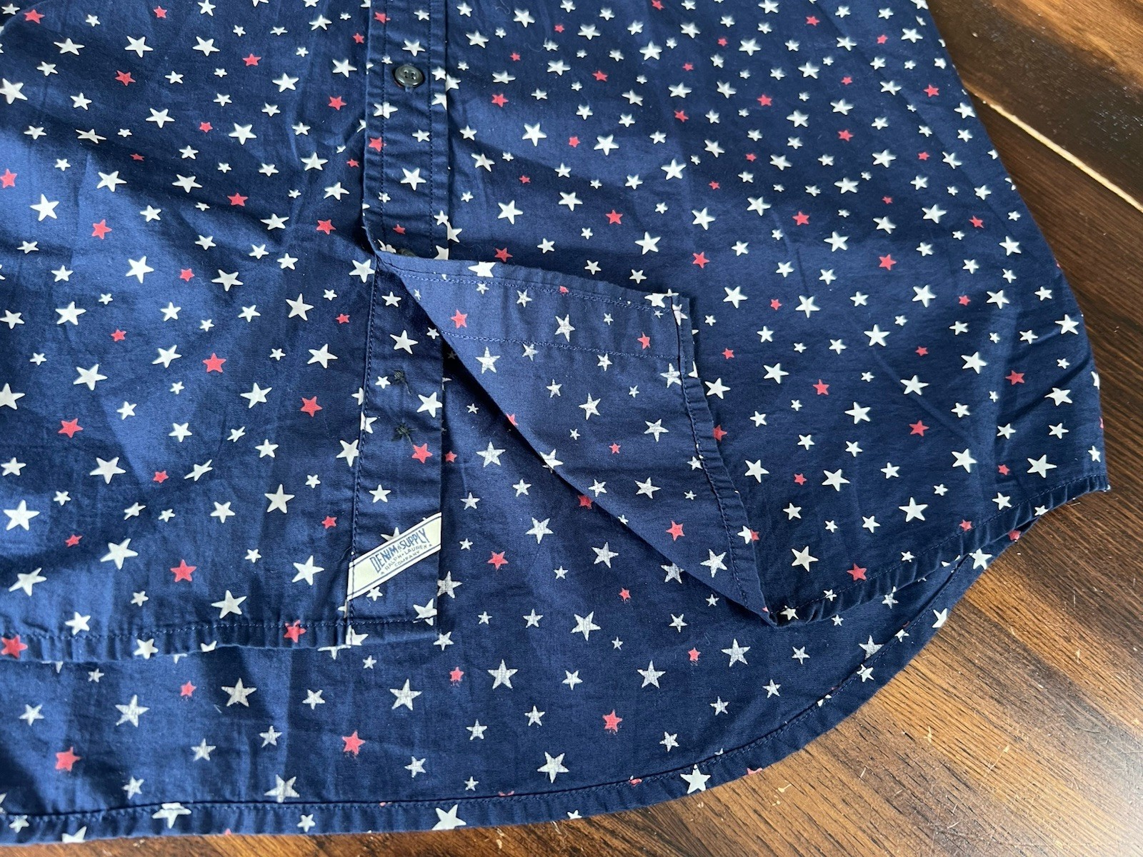 Denim & Supply Ralph Lauren Button Down Shirt Men’s XL Blue S. Sleeve Americana