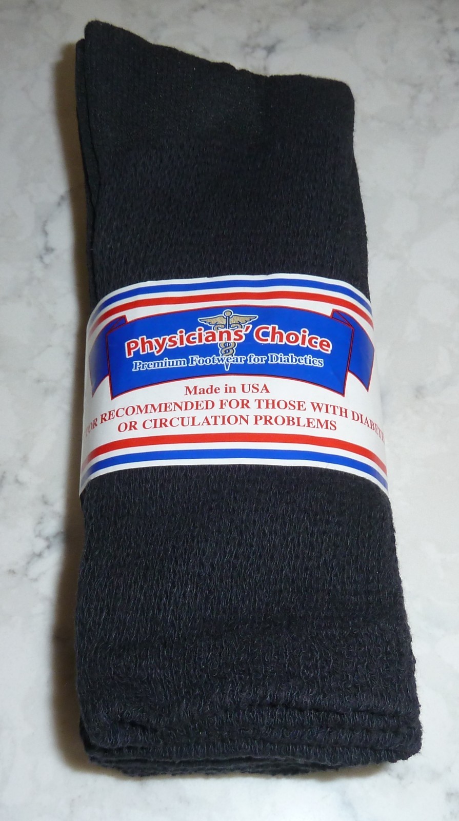 Physicians’ Choice Premium Footwear Black for Diabetics (3 Pairs) Socks Sz 10-13