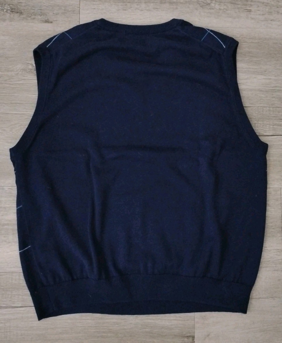 Lyle & Scott 100% Combed Cotton Sweater Vest Blue Men’s Size M Preppy Golf