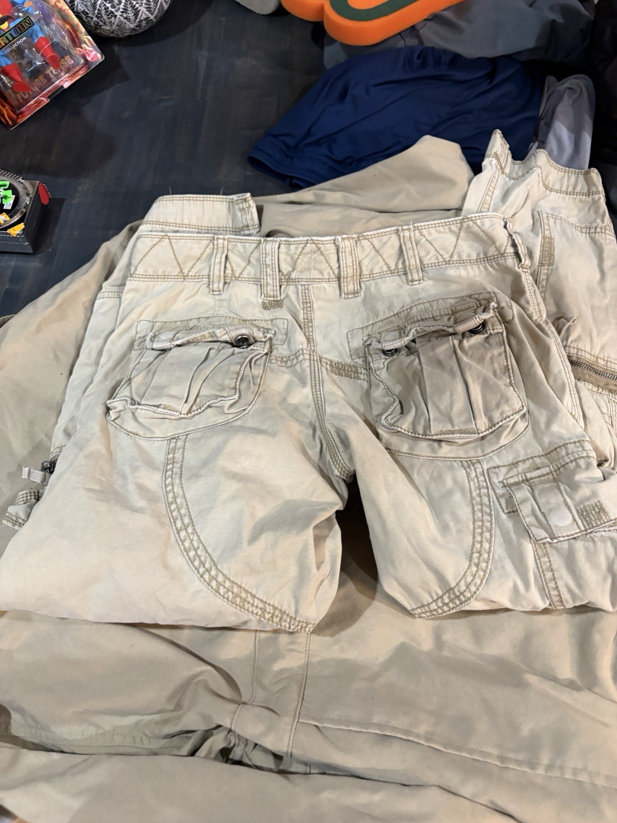 RALPH LAUREN Womens Parachute Pants Sz 2 Multi Pocket Khaki Rare