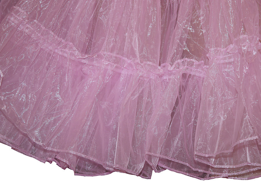 SHINEY PINK SQUARE DANCE CRINLOLINE SZ XL/3X WAIST 40″-50″L22″