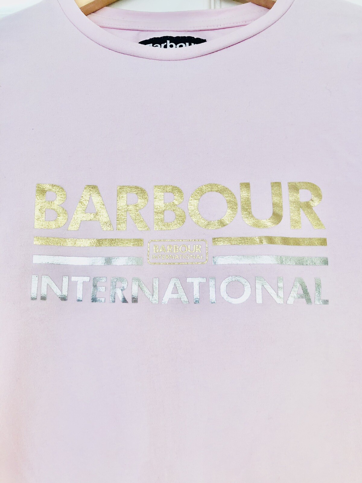 BARBOUR, Women top, size L, light pink, 94% cotton, 6% elastane