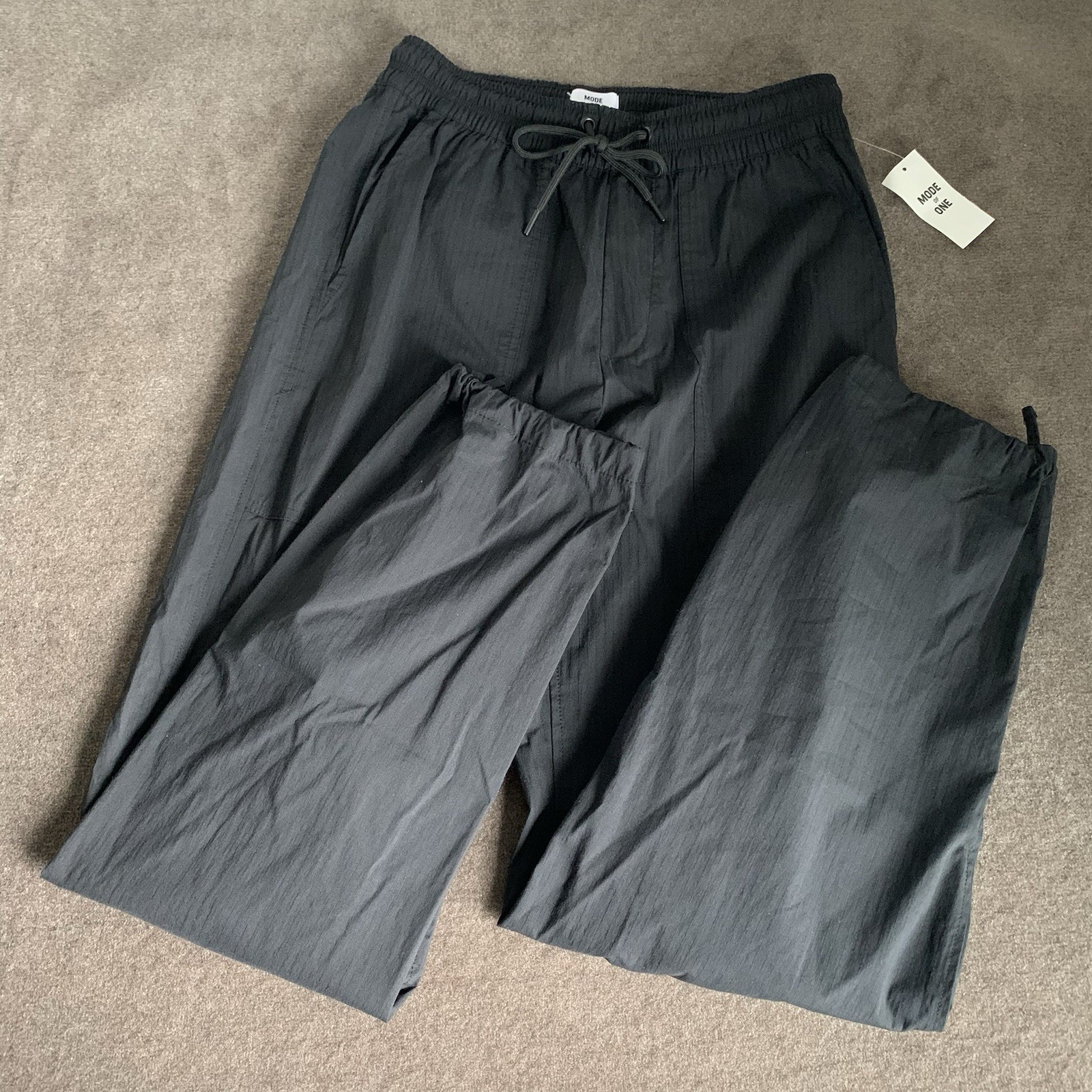 Mode of One Men’s Large L Nylon Jogger Pants Lightweight Black