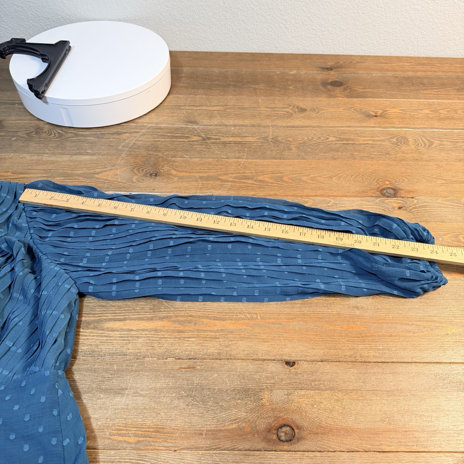 ASOS Design Teal Midi Dress Size 10 Long Sleeve Pleated Swiss Dot Chiffon
