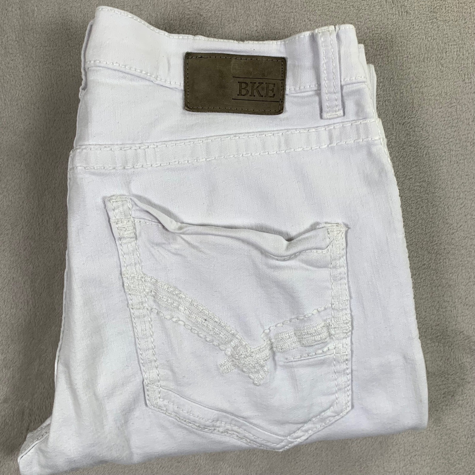 BKE Jake Straight Jeans Mens 34×31 White Denim Classic Fit Pants