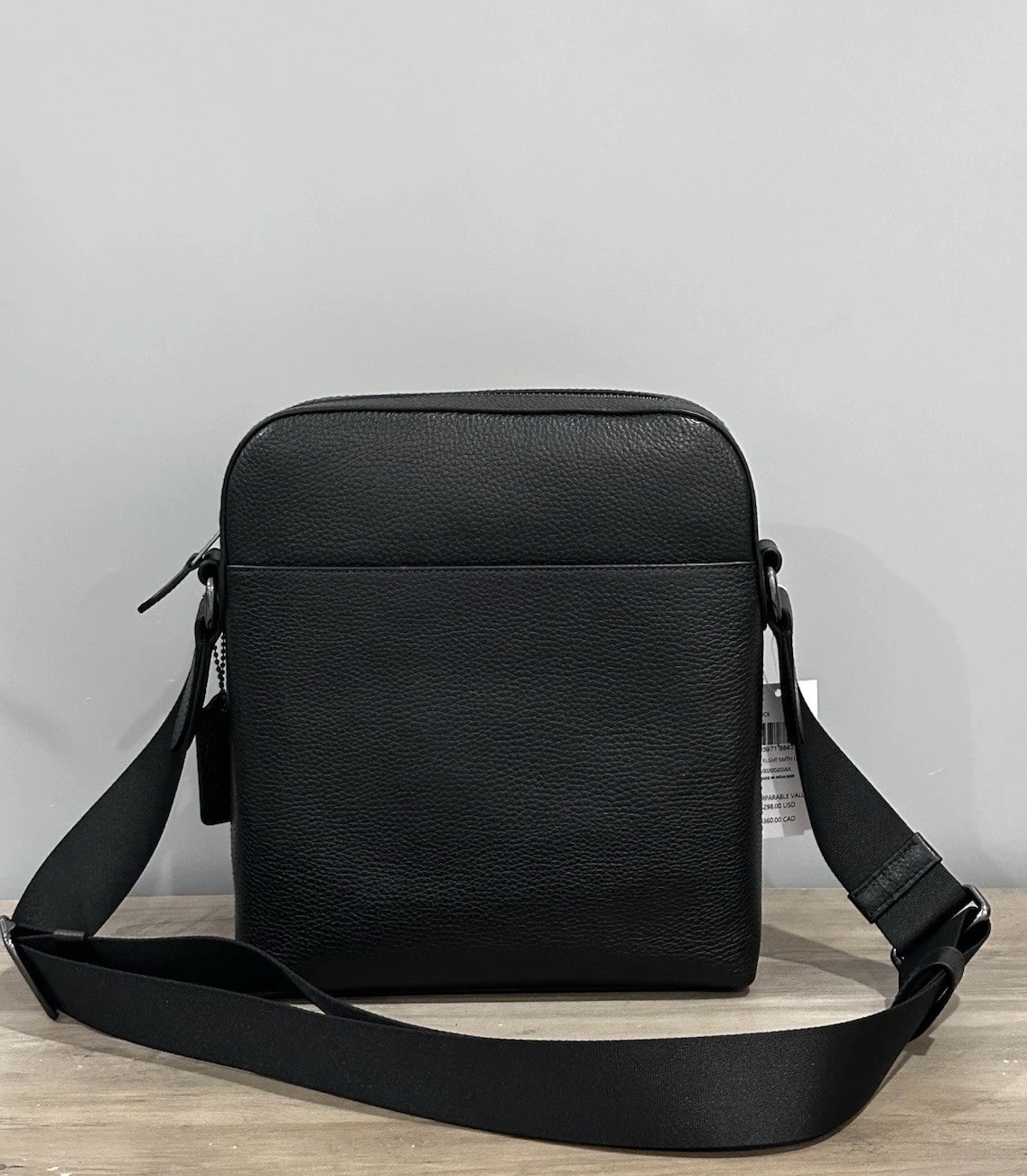 COACH Houston Flight Bag In Refined Pebble Leather Crossbody 4011 Gunmetal/Black
