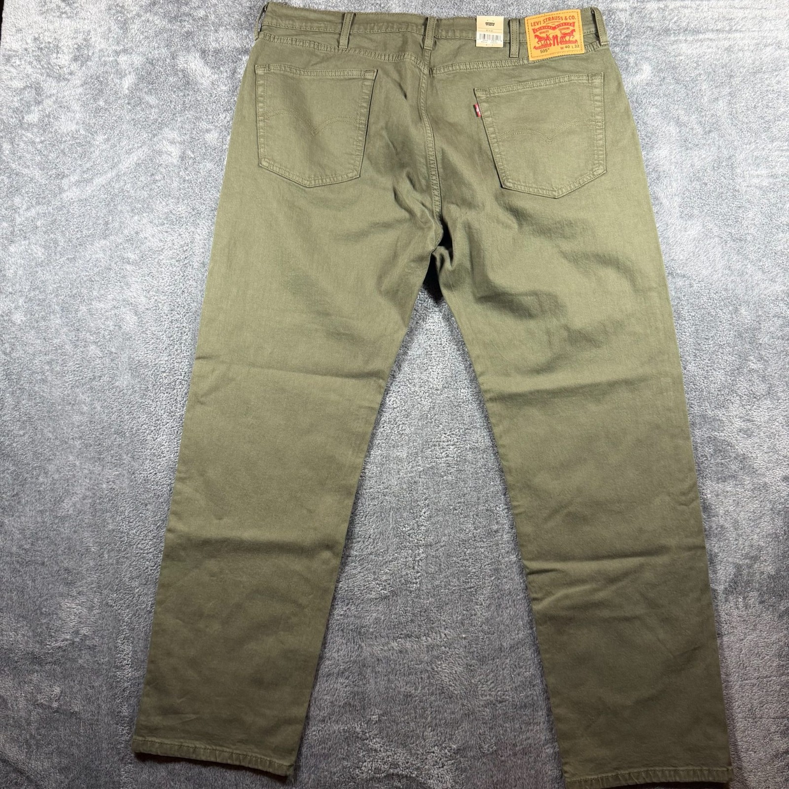 Levis 505 Jeans Mens 40×32 Green Regular Fit Stretch Denim NWT