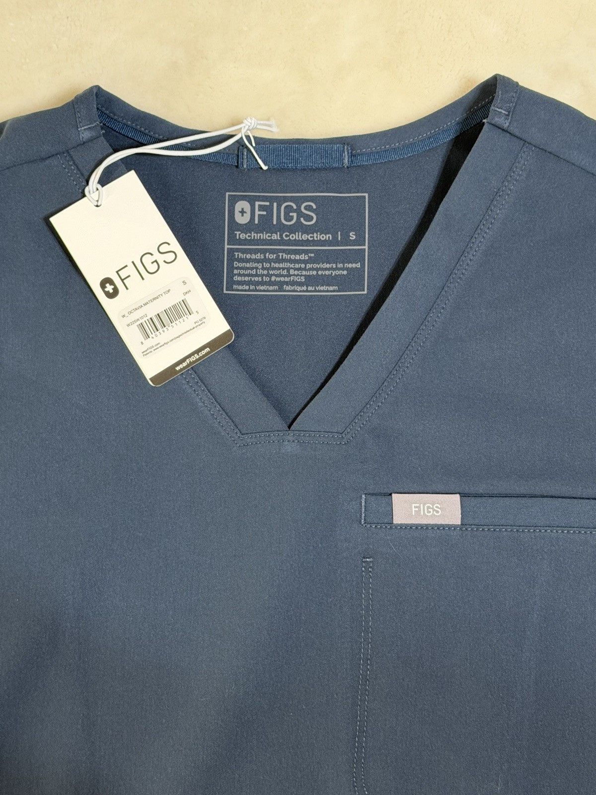 Figs Octavia Womens Maternity Scrub Set Navy Blue Jogger SP Pants V Neck SM Top