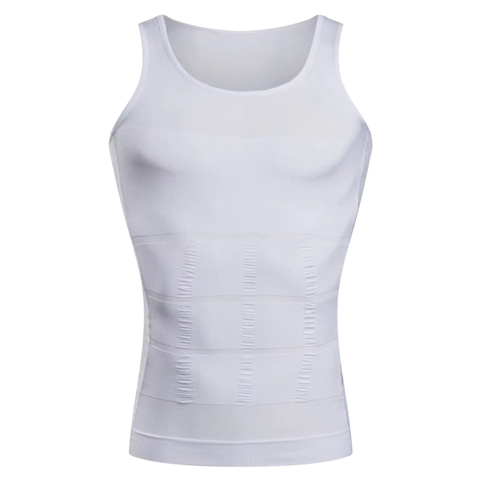 Mens Slimming Body Shaper Belly Chest Compression Vest Girdle T-Shirt Tank Top