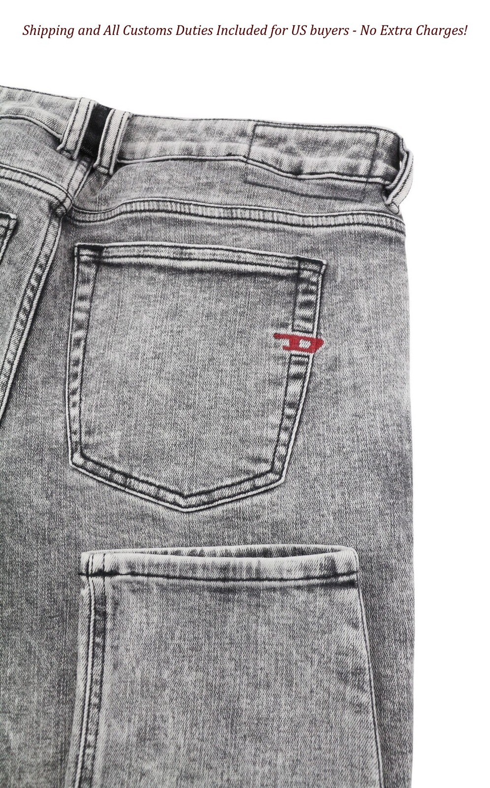 DIESEL 1979 Sleenker 09D89 Men’s Jeans W32/L30 Skinny Leg Low Waist Grey RRP195
