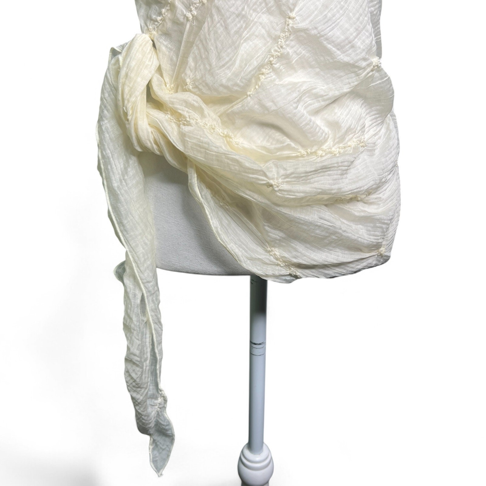 Zara Festival Halter Ivory Size Small Lagenlook Crinkle Top Asymmetric Backless