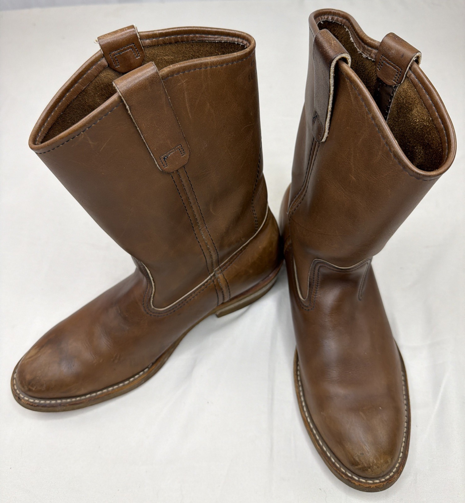 Vintage Red Wing Pecos 1155 8.5E Brown Leather Cowboy Boots Usa Nailseat
