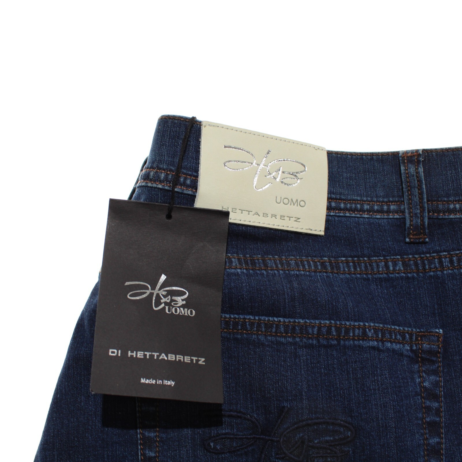 Hettabretz NWD Five Pocket Jeans Size 56 (40 US) In Blue Cotton Blend