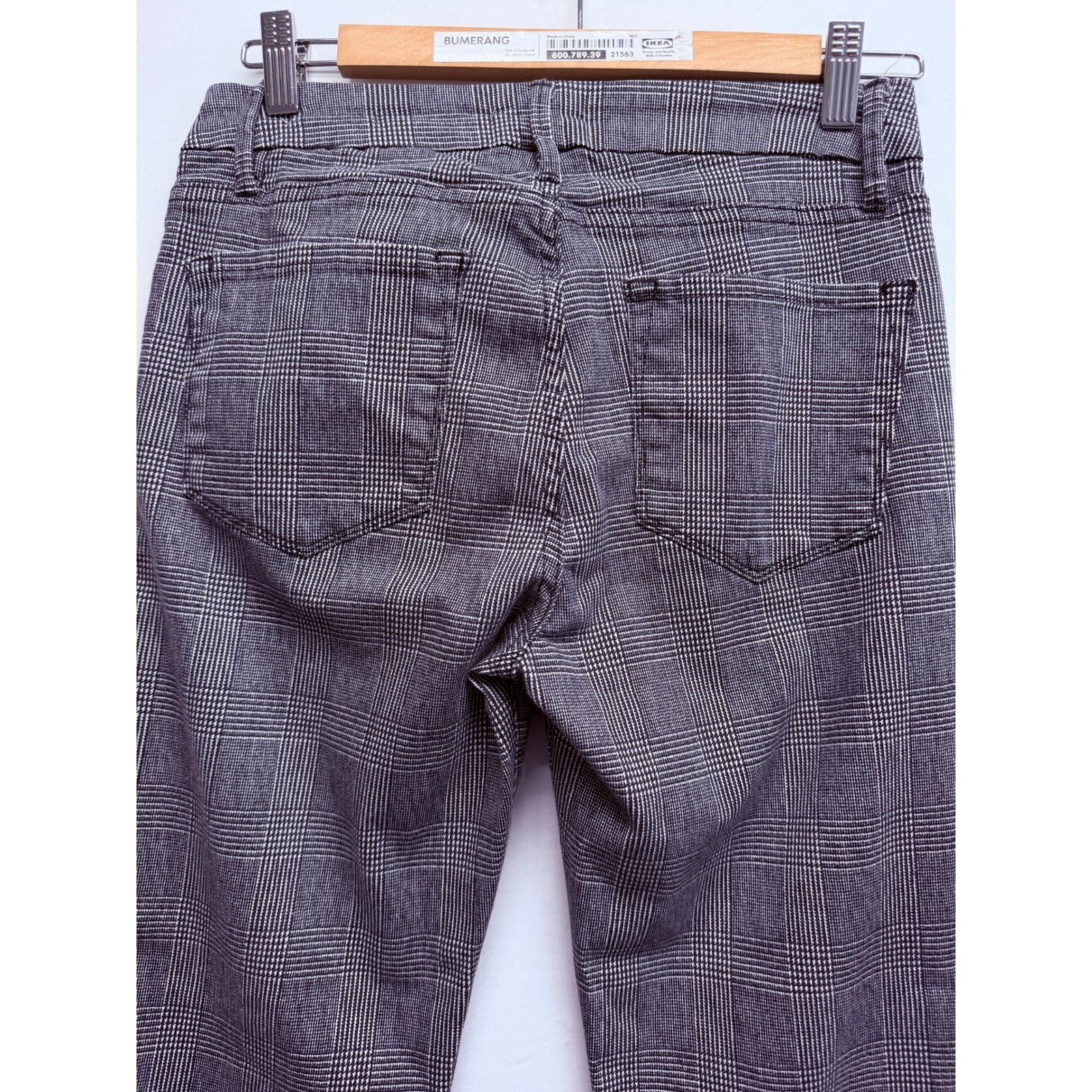 Frame Le Crop Mini Boot Plaid Jeans in Washed Grey Plaid Size 26 Houndstooth