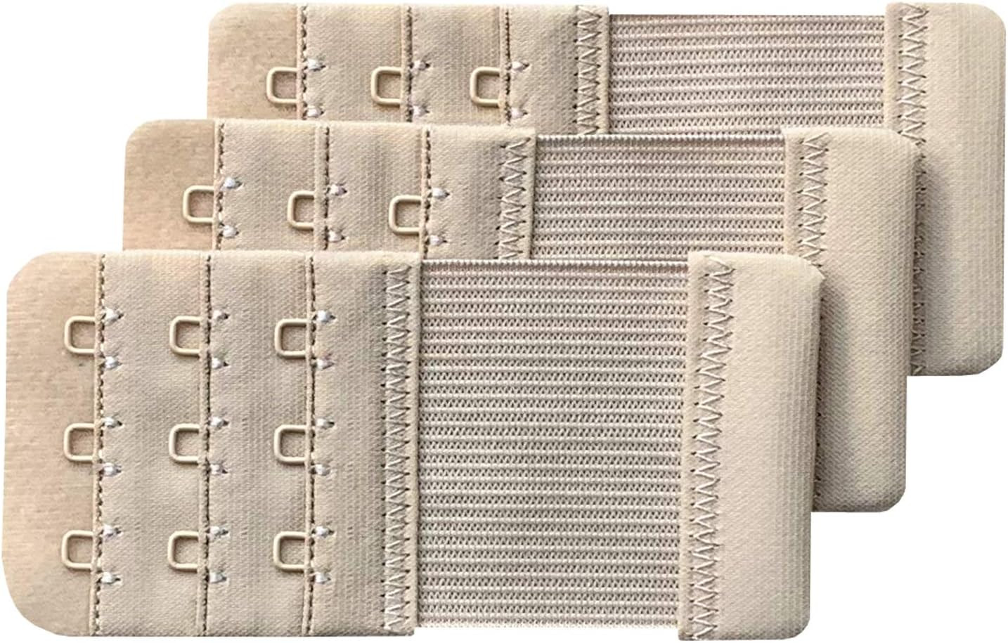 Women Pack of 3 Soft Comfortable 3 Hooks Bra Extender