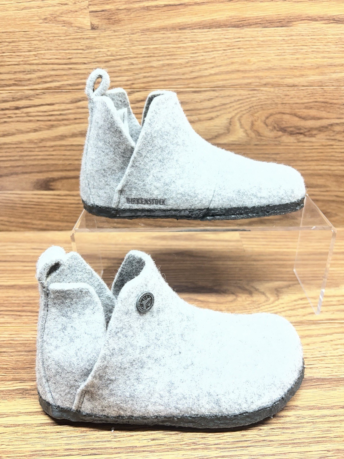 BIRKENSTOCK – Kids Size c11 (29) Andermatt Shearling Wool Felt Gray Boots NEW