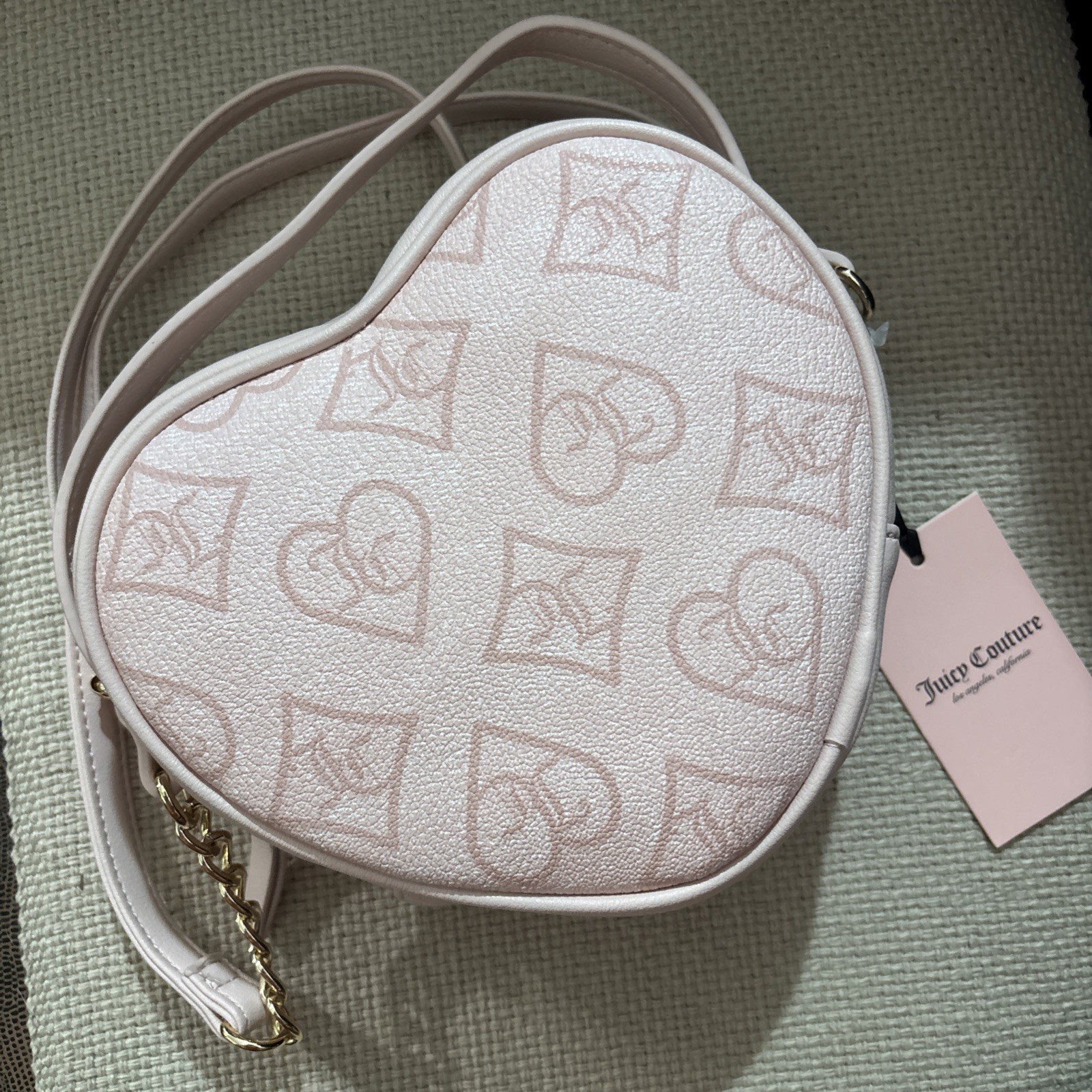 NWT Juicy Couture Pink Clay #2 Precious Moments Heart Crossbody MSRP $118