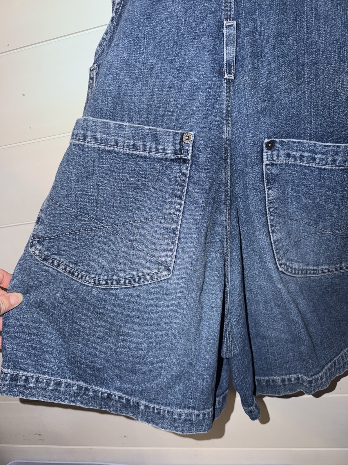 Silver Jeans Women’s Blue Denim Overall Shortalls S/P Cotton Pockets Button
