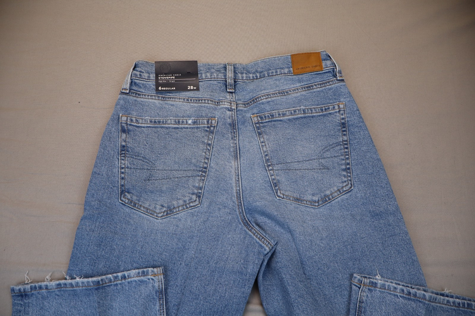 NEW American Eagle Strigid High Rise Stovepipe Women’s Blue Straight Jeans 6