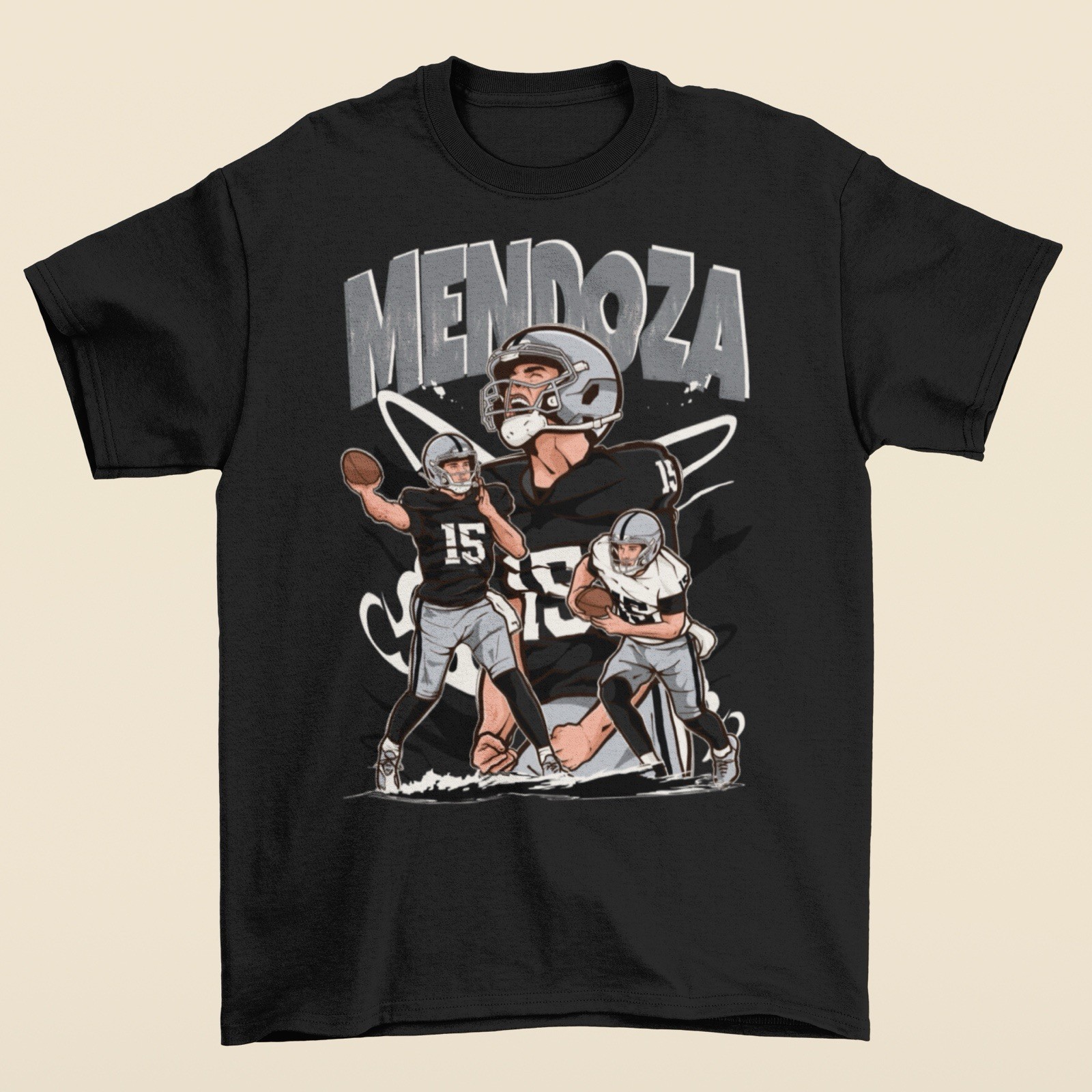 Fernando Mendoza Cartoon Style Las Vegas Football T-Shirt